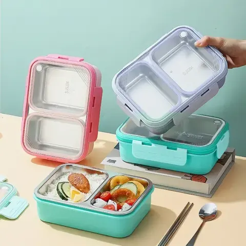2 compartment Stainless Steel Lunch Box
