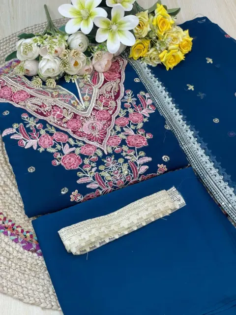 Premium Embroidered Soft Georgette 4-Piece For Women - Shopemart 1