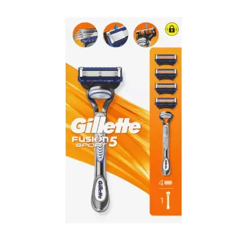 Gillette Fusion 5 Sport Starter Pack 1 Razor + 4 Refills — GILLETTE grooming product