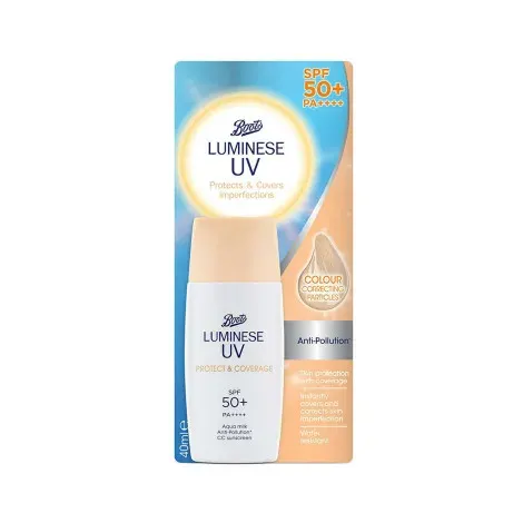 Boots Luminese UV Protect & Coverage Sunscreen 50+ 40ml — BOOTS sunscreen