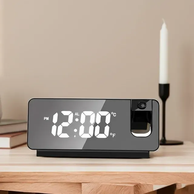 LED Digital Projection Alarm Clock Electronic HD Screen