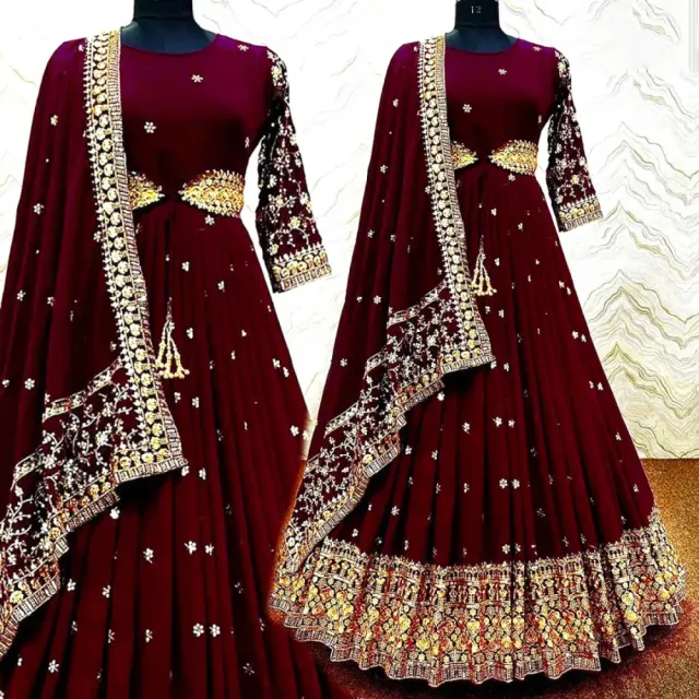 Deep Maroon Luxury Women's Gown – Perfect for Every Occasion - Shopemart