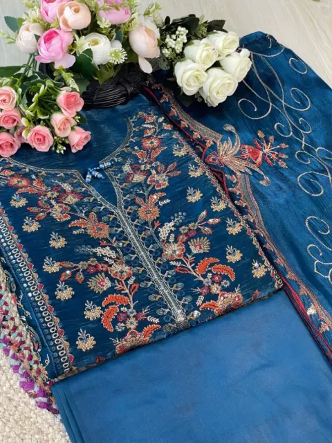 Premium Embroidered Jimmy Chu Georgette 4-Piece Set for Women - Shopemart 1