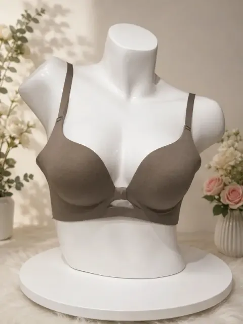Brown Premium Cutout Seamless Push-Up Bra