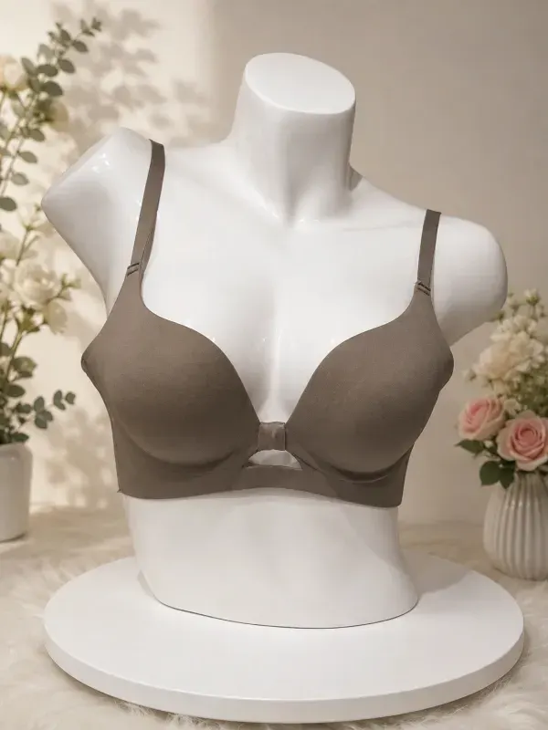 Brown Premium Cutout Seamless Push-Up Bra