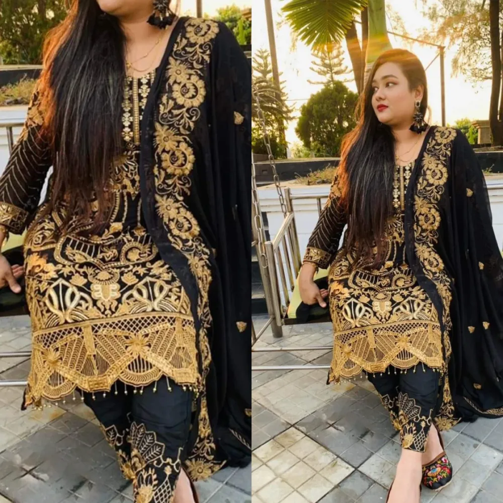 Georgette Semi Stitched Salwar Suit - Shopemart