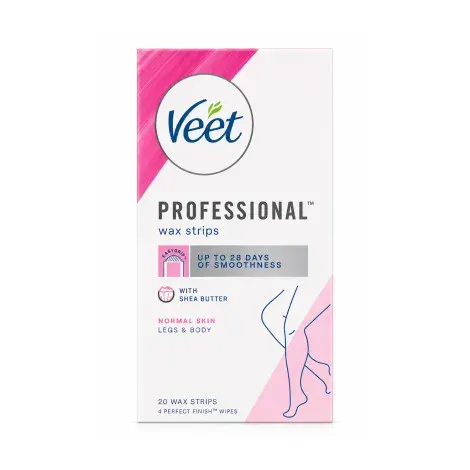 Veet Professional Wax Strips Legs & Body Normal Skin 20 wax — VEET skincare patch / strip