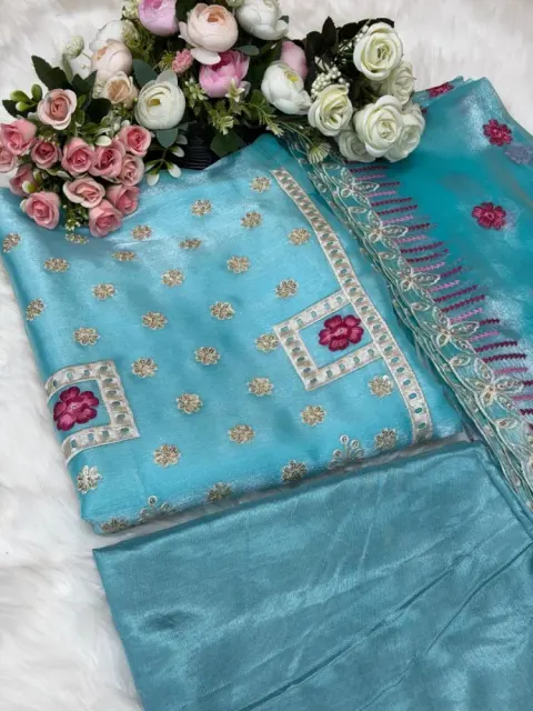 Premium Embroidered Jimmy Chu Georgette 4-Piece Set for Women - Shopemart 1