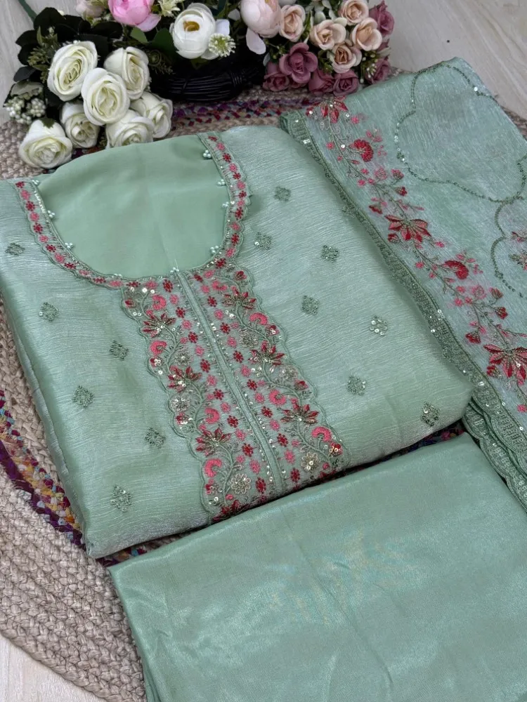 Premium Embroidered Jimmy Chu Georgette 4-Piece Set for Women - Shopemart 1