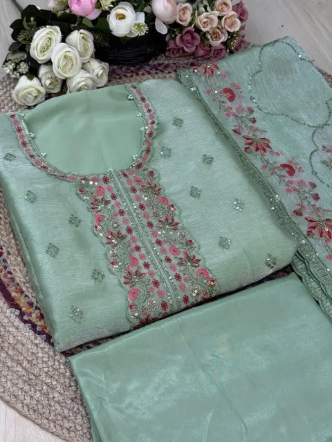 Premium Embroidered Jimmy Chu Georgette 4-Piece Set for Women - Shopemart 1