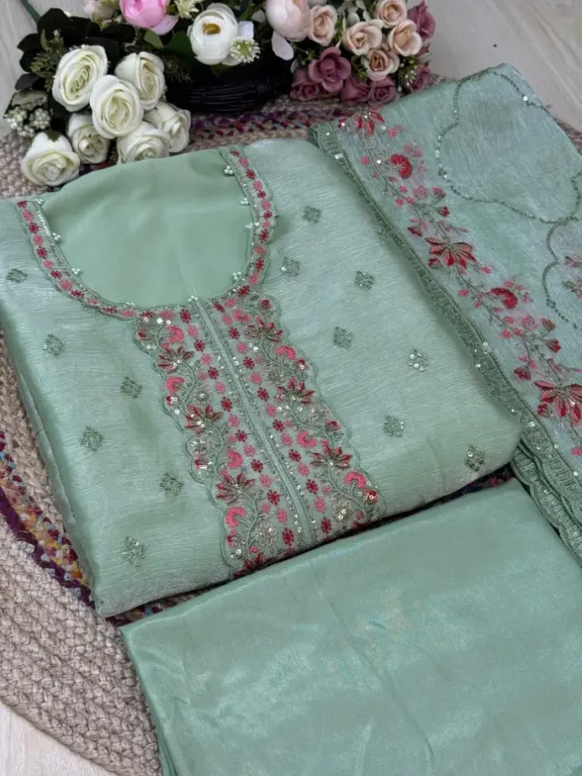 Premium Embroidered Jimmy Chu Georgette 4-Piece Set for Women - Shopemart 1