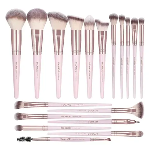 MAANGE 18pcs Professional Face & Eye Makeup Brush Set - Pink — Maange