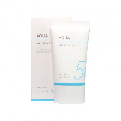 MISSHA All Around Safe Block Aqua Sun SPF50+ PA++++ 50ml – Hydrating Lightweight Sunscreen