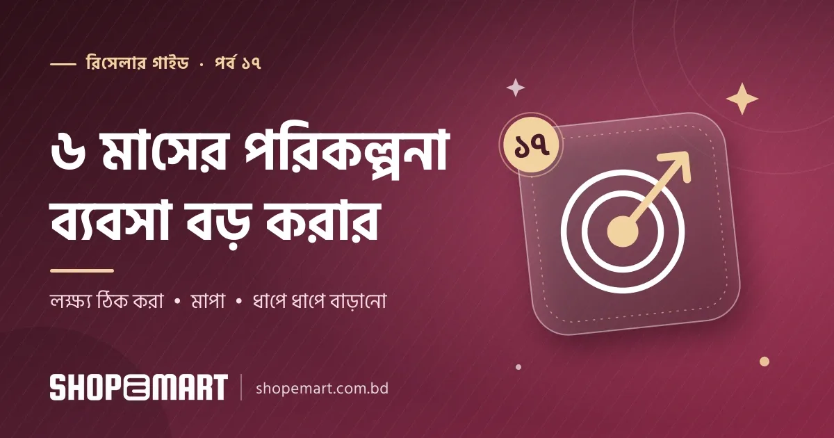 রিসেলিং ব্যবসা বড় করার ৬ মাসের পরিকল্পনা: লক্ষ্য ঠিক করা, মাপা আর ধাপে ধাপে বাড়ানো