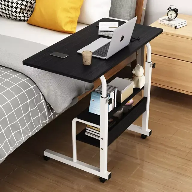 Adjustable Laptop Desk With Wheels - Black