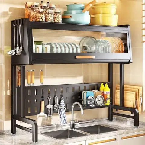Length Adjustable Over The Sink Dish Drying Rack