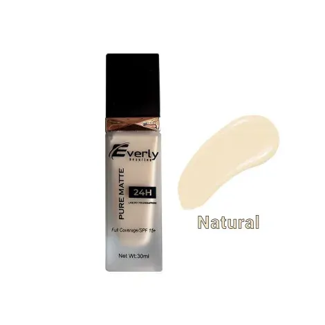 Everly Pure Matte Full Coverage Liquid Foundation 24H SPF15 - Natural — EVERLY sunscreen