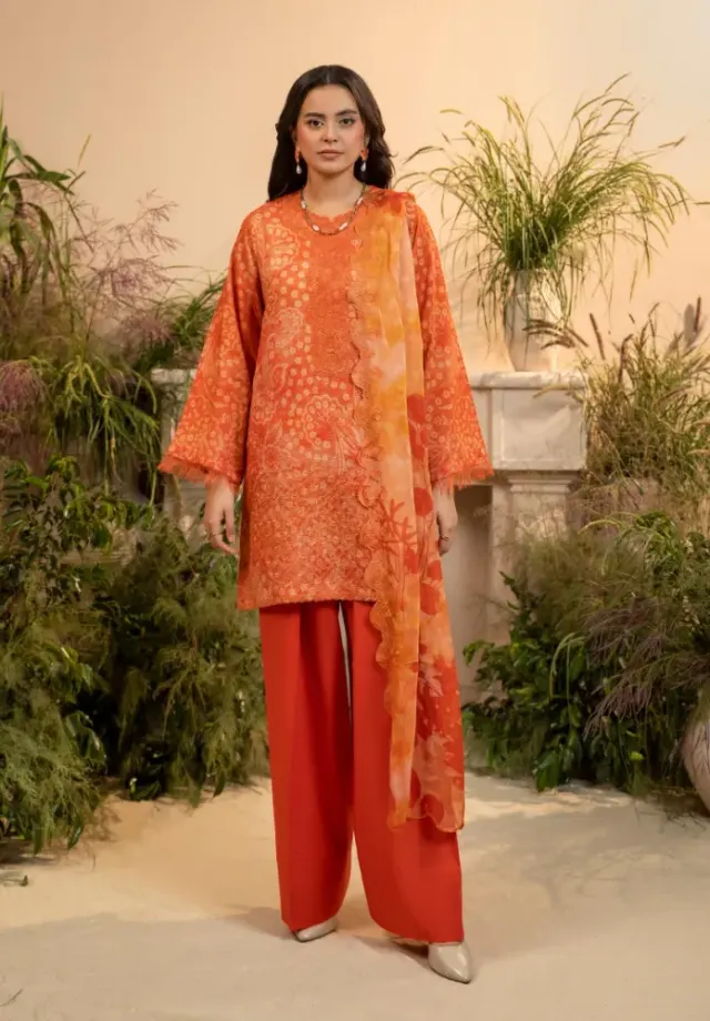 Gulljee Pakistani Organza Embroidered Digital Printed Lawn 3-Piece Suit - Shopemart 1