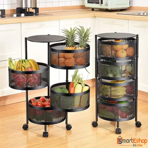 4 Layer 360 degree rotating shelf
