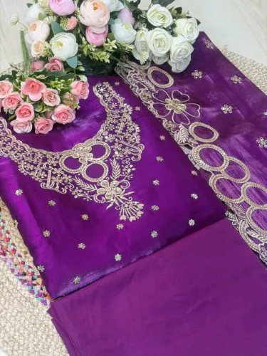 Premium Embroidered Jimmy Chu Georgette 4-Piece Set for Women - Shopemart 1