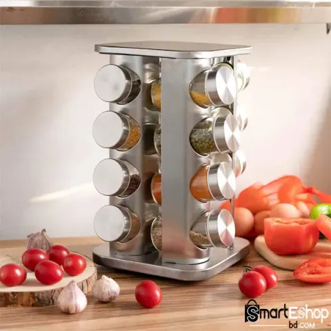 16 pc rotating glass spice jar