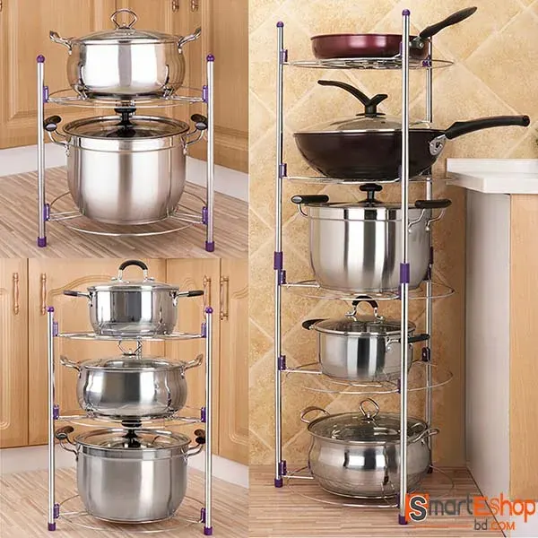 Stainless Steel 5 Layer Kitchen Pot Rack
