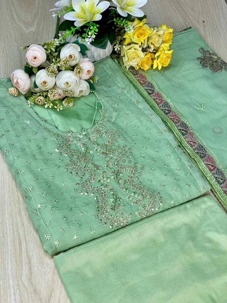 Premium Embroidered Shiffon Georgette 4-Piece For Women - Shopemart 1