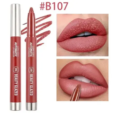 Beauty Glazed Long Stay Automatic Lip Crayon - B107 Coral — BEAUTY GLAZED lip colour
