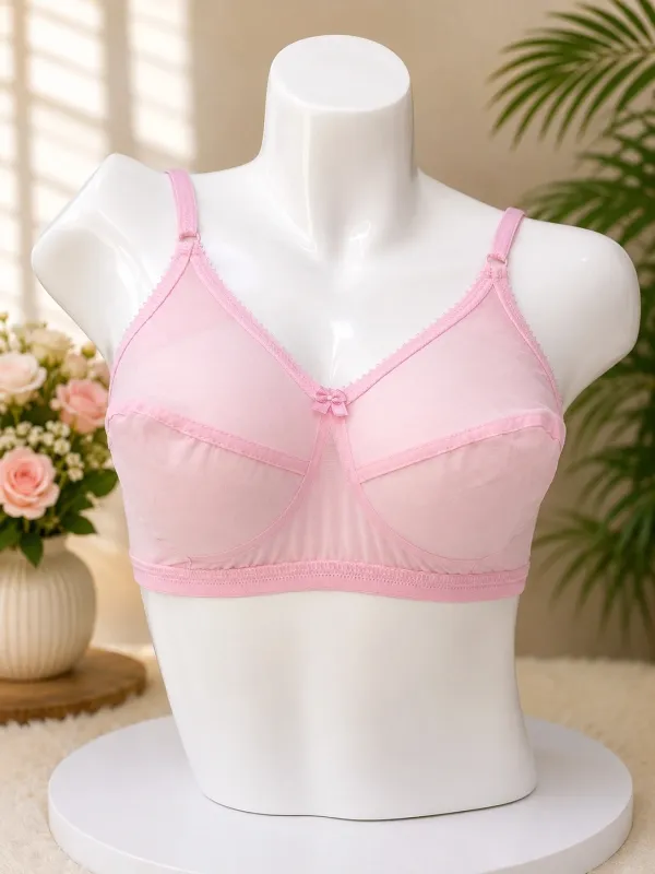 Non-Padded Non-Wired Cotton Bra Full Coverage C Cup - Shopemart 1