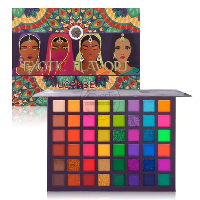 UCANBE Exotic Flavors 48 Colors Eyeshadow Palette - Matte, Shimmer, Satin, Glitter & Neon Shades — u