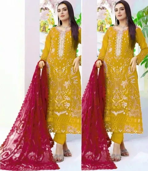 Georgette Semi Stitched Salwar Suit - Shopemart 1