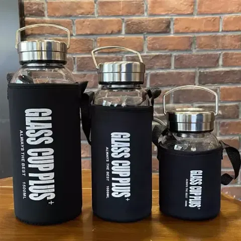 Glass cup plus Water bottle