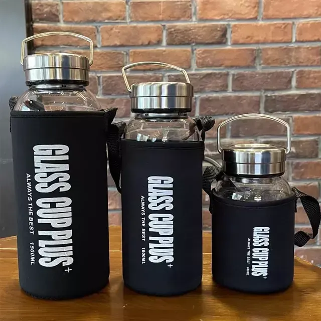 Glass cup plus Water bottle