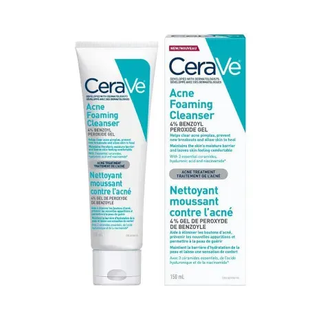 Cerave Acen Foaming Cleanser 4% Benzolyl Peroxide Gel 150ml — CERAVE face wash
