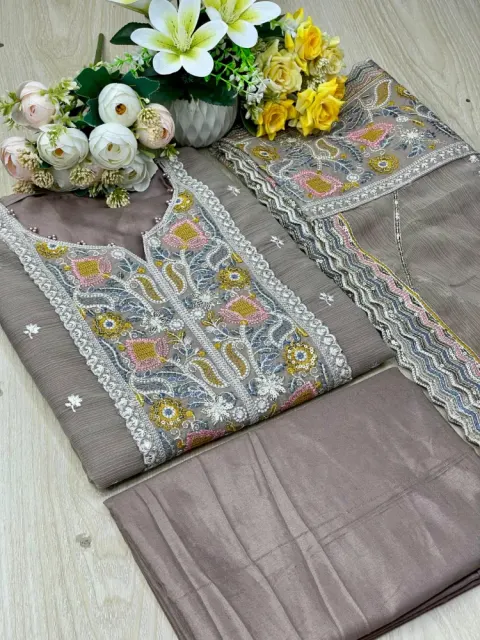 Premium Embroidered Shiffon Georgette 4-Piece For Women - Shopemart 1