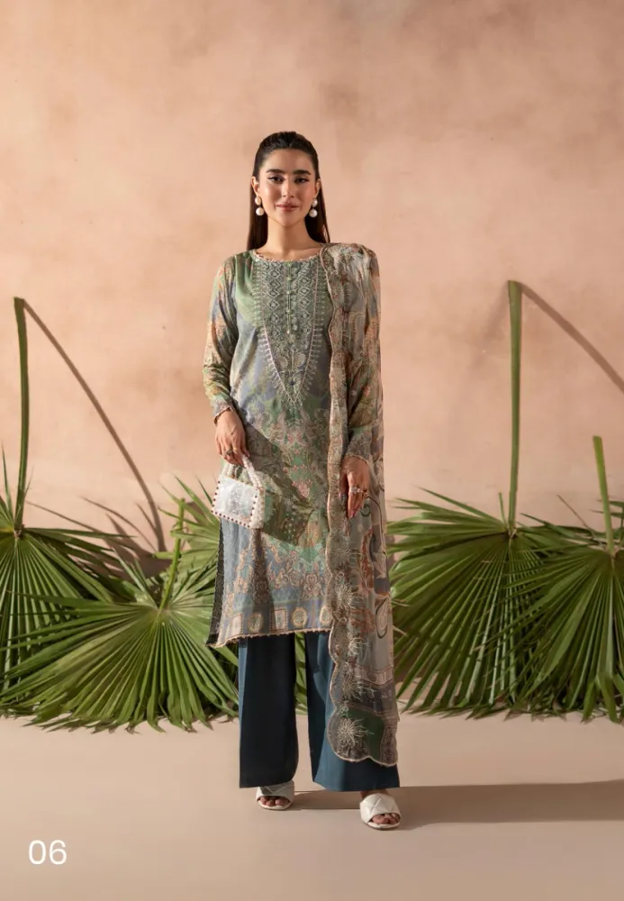 GullJee Rang Pasand Embroidery Lawn - Shopemart 1