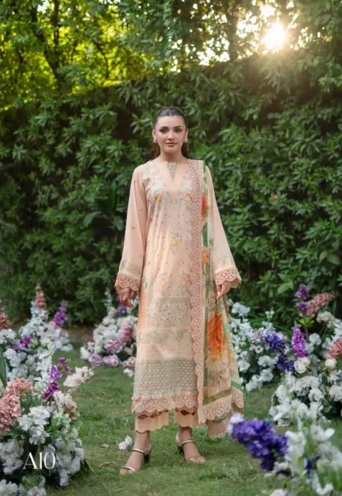 Gulljee Royal Legacy Embroidered Digital Printed Lawn - Shopemart 1