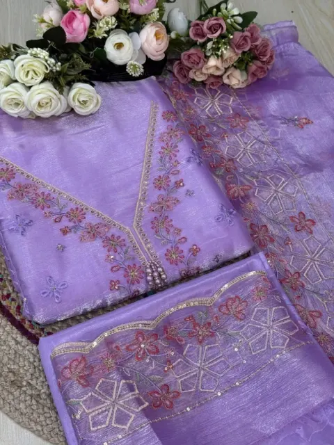 Premium Embroidered Jimmy Chu Georgette 4-Piece Set for Women - Shopemart 1