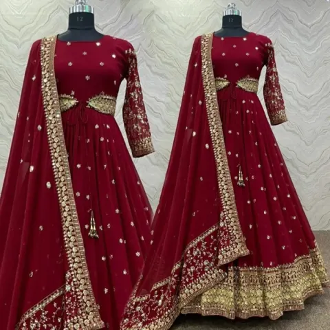 Maroon Luxury Women's Gown – Perfect for Every Occasion - Shopemart