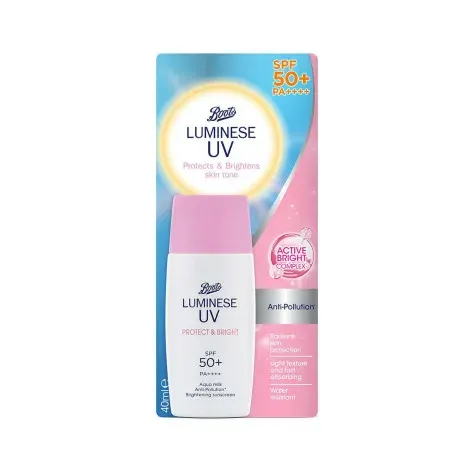 Boots Luminese UV Protect & Bright Sunscreen 50+ 40ml — BOOTS sunscreen