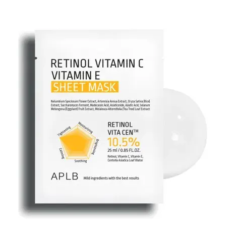 APLB Retinol Vitamin C Vitamin E Sheet Mask 25ml — APLB face serum