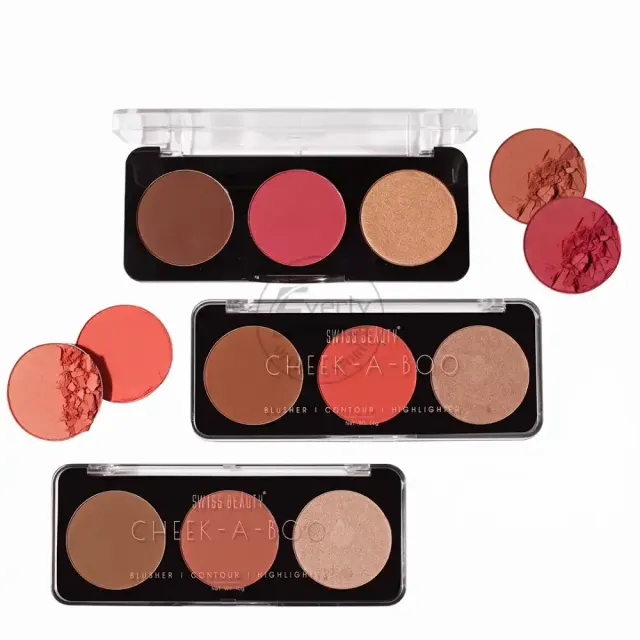 Swiss Beauty CHEEK-A-BOO 3-in-1 Face Palette Blusher, Contour & Highlighter - 8gm — Swiss Beauty