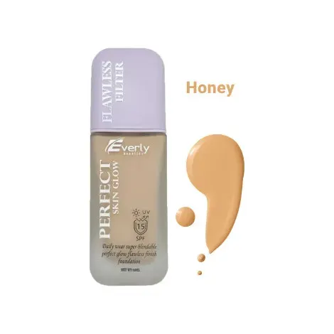 Everly Perfect Skin Glow Flawless Filter Foundation SPF15 - Honey — EVERLY sunscreen