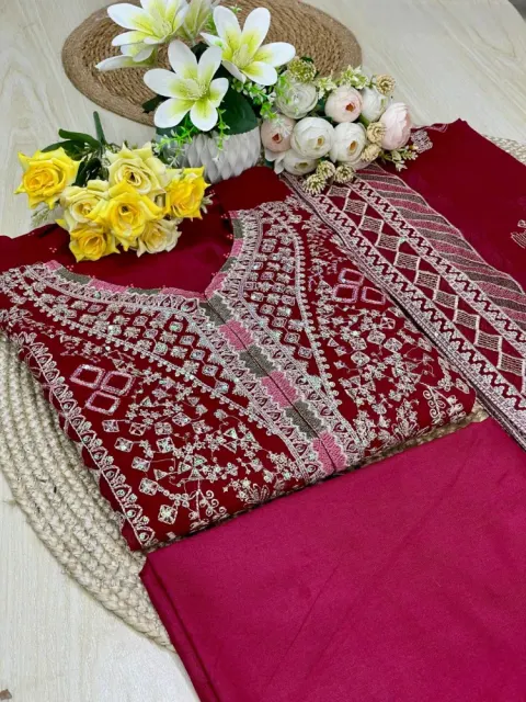 Premium Embroidered Shiffon Georgette 4-Piece Set for Women - Shopemart 1