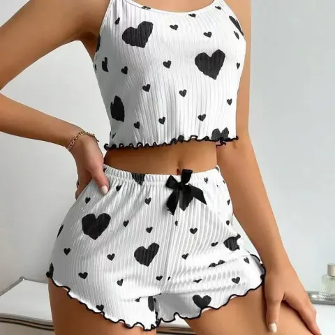 Women's Two-Piece Short Sleepwear & Loungewear Set - Shopemart