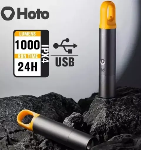 HOTO Flashlight Lite Zoomable LED USB-C Rechargeable 1000 Lumens — HOTO