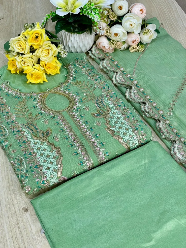 Premium Embroidered Shiffon Georgette Salwar Suit for Women - Shopemart 1