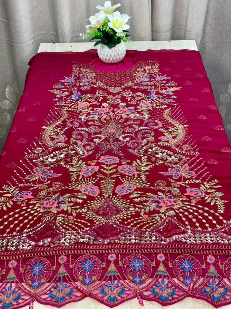 Georgette Semi Stitched Salwar Suit - Shopemart 1