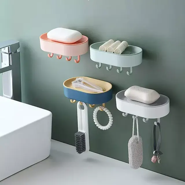 Adhesive Soap Holder with Hook