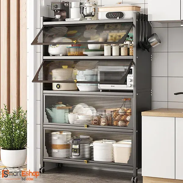 Carbon Steel Multi-layer Storage Shelves with Wheels